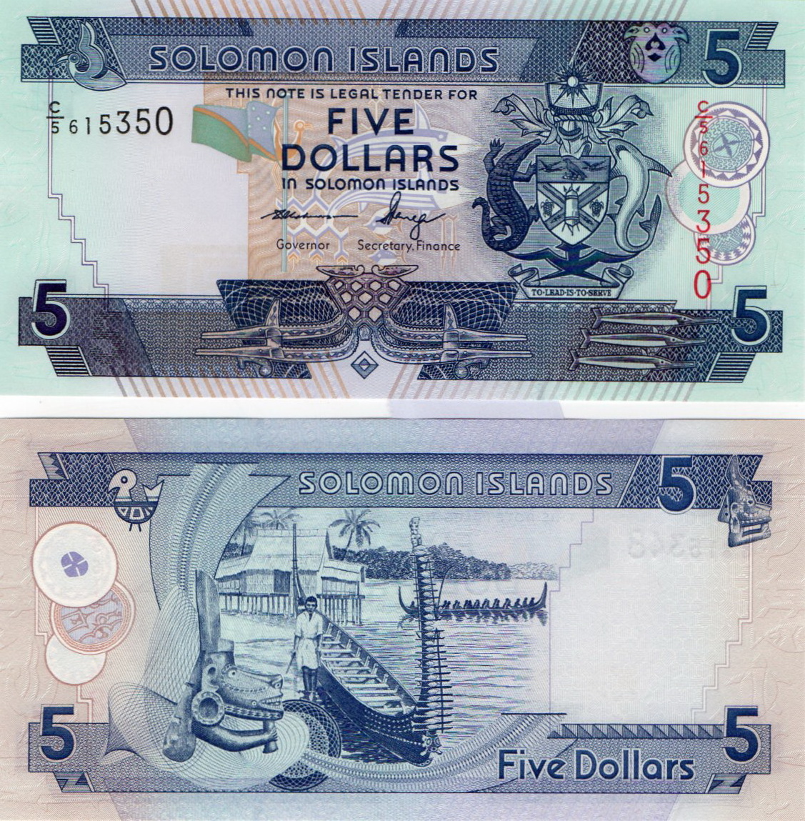 Solomon Islands #26(3)  5 Dollars